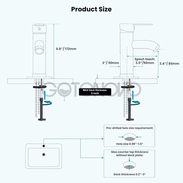 imagegotonovo Bathroom Vessel Sink Faucet Single Handle Matte Black Lavatory Vanity Mixer Tap Single Hole Morden Tall Bathroom FaucetBrushed Nickel
