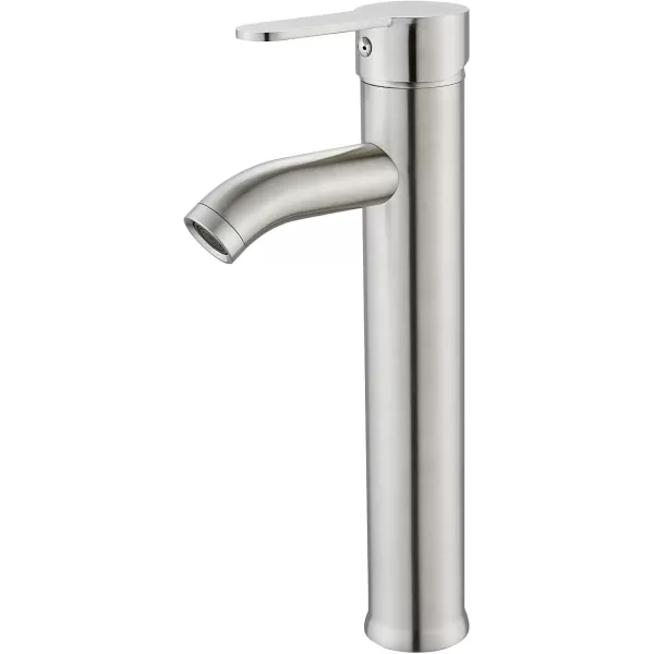 imagegotonovo Bathroom Vessel Sink Faucet Single Handle Matte Black Lavatory Vanity Mixer Tap Single Hole Morden Tall Bathroom FaucetBrushed Nickel