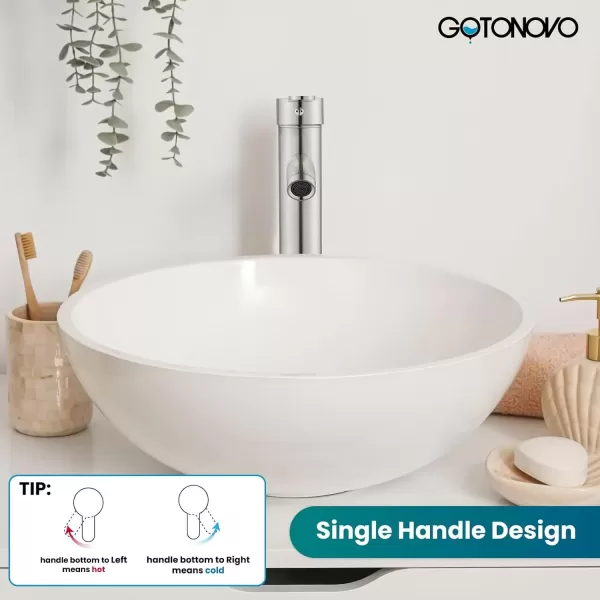 imagegotonovo Bathroom Vessel Sink Faucet Single Handle Matte Black Lavatory Vanity Mixer Tap Single Hole Morden Tall Bathroom FaucetBrushed Nickel