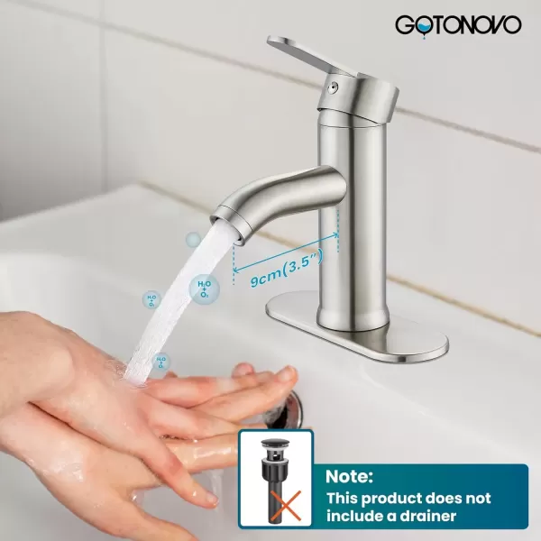 imagegotonovo Bathroom Vessel Sink Faucet Single Handle Matte Black Lavatory Vanity Mixer Tap Single Hole Morden Tall Bathroom FaucetBrushed Nickel