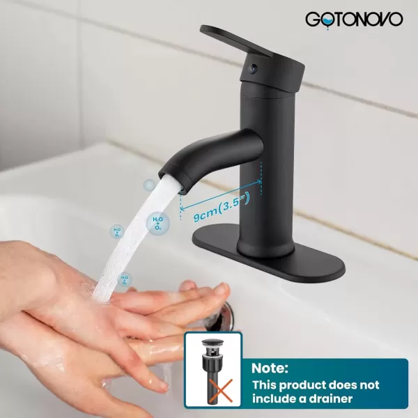 imagegotonovo Bathroom Vessel Sink Faucet Single Handle Matte Black Lavatory Vanity Mixer Tap Single Hole Morden Tall Bathroom FaucetMatte Black