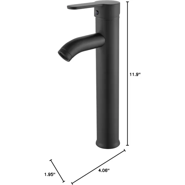 imagegotonovo Bathroom Vessel Sink Faucet Single Handle Matte Black Lavatory Vanity Mixer Tap Single Hole Morden Tall Bathroom FaucetMatte Black