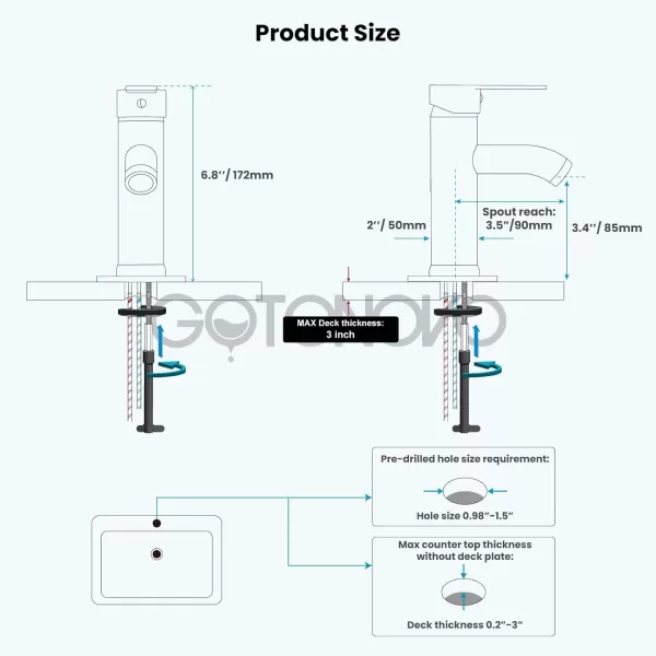 imagegotonovo Bathroom Vessel Sink Faucet Single Handle Matte Black Lavatory Vanity Mixer Tap Single Hole Morden Tall Bathroom FaucetMatte Black