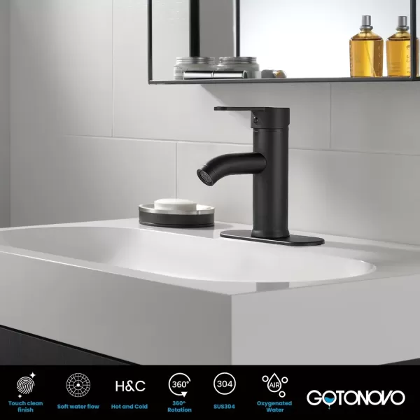 imagegotonovo Bathroom Vessel Sink Faucet Single Handle Matte Black Lavatory Vanity Mixer Tap Single Hole Morden Tall Bathroom FaucetMatte Black