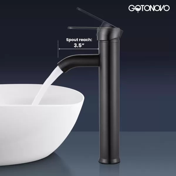 imagegotonovo Bathroom Vessel Sink Faucet Single Handle Matte Black Lavatory Vanity Mixer Tap Single Hole Morden Tall Bathroom FaucetOil Rubbed Bronze