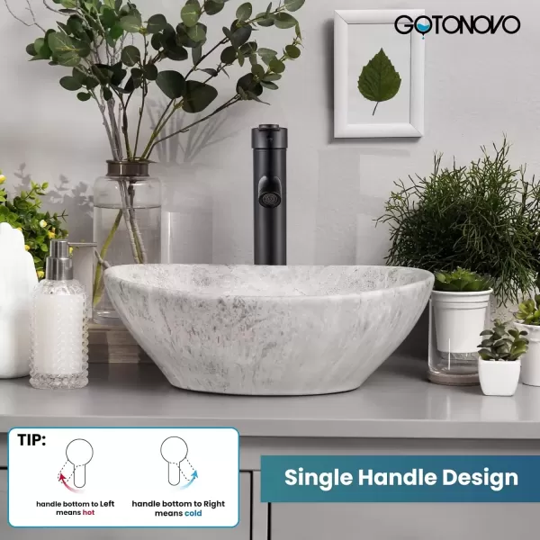 imagegotonovo Bathroom Vessel Sink Faucet Single Handle Matte Black Lavatory Vanity Mixer Tap Single Hole Morden Tall Bathroom FaucetOil Rubbed Bronze
