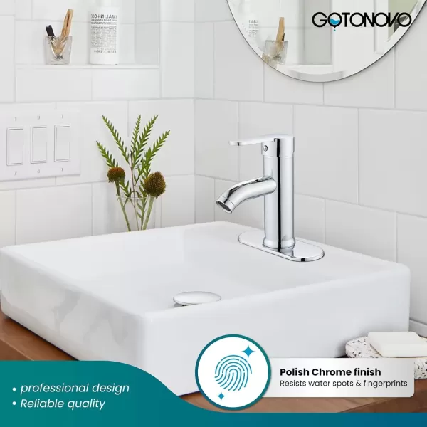 imagegotonovo Bathroom Vessel Sink Faucet Single Handle Matte Black Lavatory Vanity Mixer Tap Single Hole Morden Tall Bathroom FaucetPolish Chrome