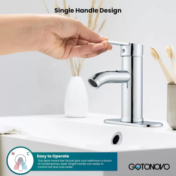 imagegotonovo Bathroom Vessel Sink Faucet Single Handle Matte Black Lavatory Vanity Mixer Tap Single Hole Morden Tall Bathroom FaucetPolish Chrome