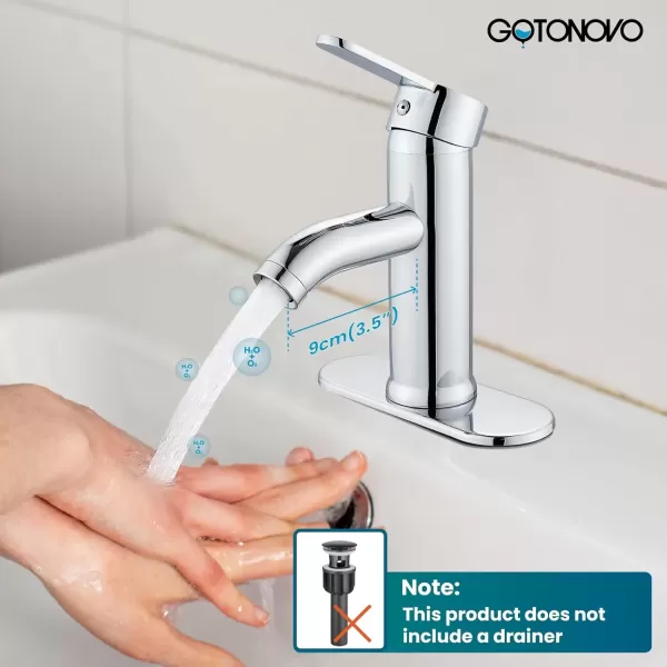imagegotonovo Bathroom Vessel Sink Faucet Single Handle Matte Black Lavatory Vanity Mixer Tap Single Hole Morden Tall Bathroom FaucetPolish Chrome