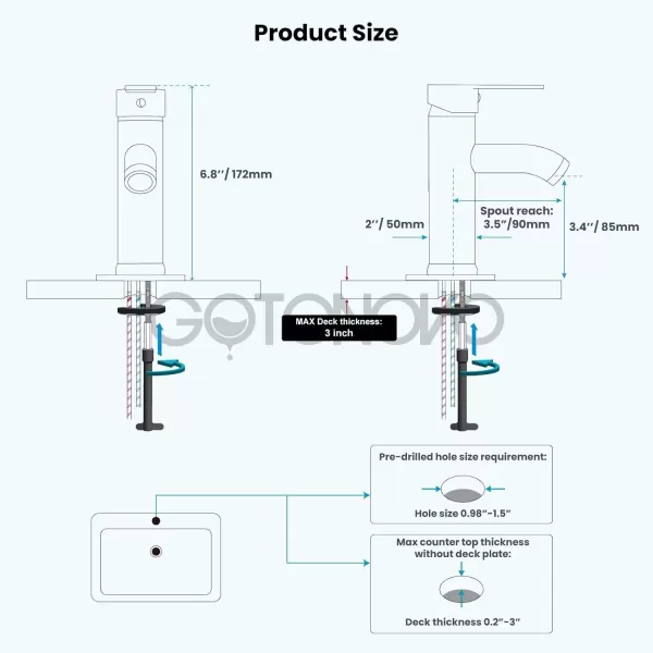 imagegotonovo Bathroom Vessel Sink Faucet Single Handle Matte Black Lavatory Vanity Mixer Tap Single Hole Morden Tall Bathroom FaucetPolish Chrome