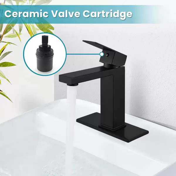 imagegotonovo Bathroom Vessel Sink Faucet for Sink 1 Hole Tall Bowl Basin Deck Mount Brushed Gold Stainless Steel 304 Single Hole One Handle Spout Mixer with Pop Up DrainMatte Black