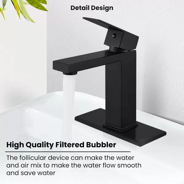 imagegotonovo Bathroom Vessel Sink Faucet for Sink 1 Hole Tall Bowl Basin Deck Mount Brushed Gold Stainless Steel 304 Single Hole One Handle Spout Mixer with Pop Up DrainMatte Black