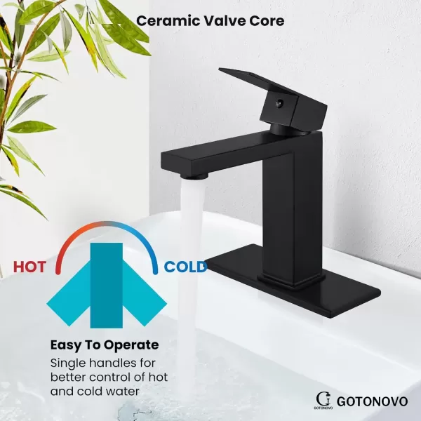 imagegotonovo Bathroom Vessel Sink Faucet for Sink 1 Hole Tall Bowl Basin Deck Mount Brushed Gold Stainless Steel 304 Single Hole One Handle Spout Mixer with Pop Up DrainMatte Black