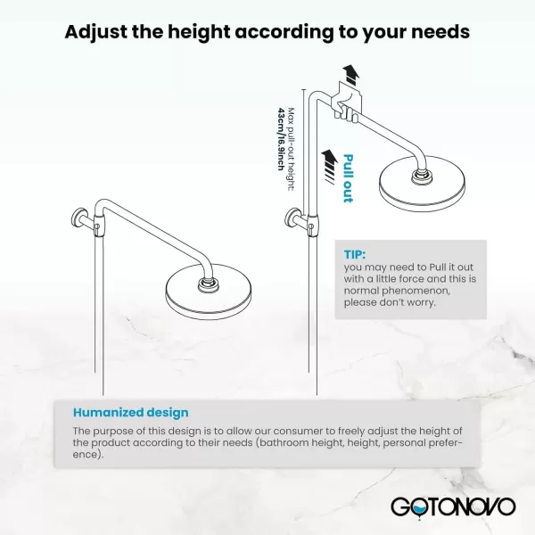 imagegotonovo Brushed Nikcel Shower Faucet 8inch Shower Head Fixture with Handheld Spray Double Lever Handle Tub Spout Triple Function Bathroom Set Wall MountMatte Black