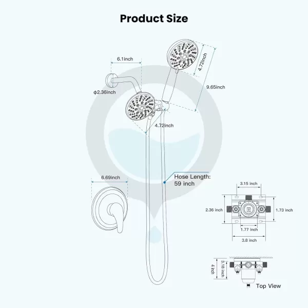 imagegotonovo Dual 2 in 1 Shower Head Kit High Pressure Combo System Shower Faucet 6 Modes ABS Handheld Spray Shower Trim Kit with Valve Shower Head and Handle Set Oil Rubbed BronzeOil Rubbed Bronze