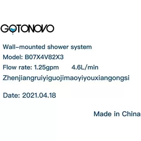 imagegotonovo Exposed Bathroom Shower Faucet Set Shower Fixture 8 Inch Rainfall Shower Head Handheld Shower Cross Handle Wall Mount 2 Functions Polished GoldPolished Gold