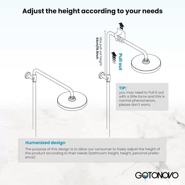 imagegotonovo Exposed Bathroom Shower Faucet Set Shower Fixture 8 Inch Rainfall Shower Head Handheld Shower Cross Handle Wall Mount 2 Functions Polished GoldPolished Gold