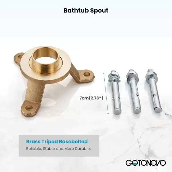 imagegotonovo Freestanding Bathtub Faucet Floor Mount Tub Filler Brushed Nickel Single Handle Brass Tap with Hand Shower and 360 Degree Swivel SpoutOil Rubbed Bronze