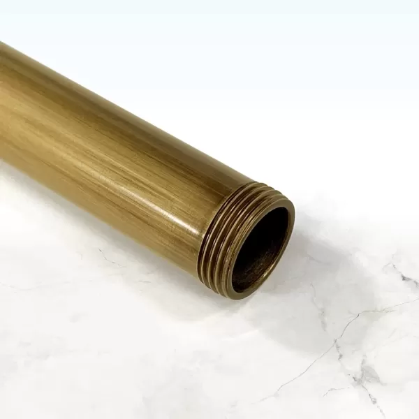 imagegotonovo G34 Shower Extension Tube Shower Extender Bar Longer Shower Pipe Add Shower Height Outdoor Polished Gold 12 InchAntique Brass