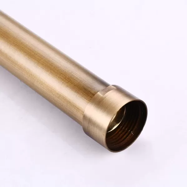 imagegotonovo G34 Shower Extension Tube Shower Extender Bar Longer Shower Pipe Add Shower Height Outdoor Polished Gold 12 InchAntique Brass