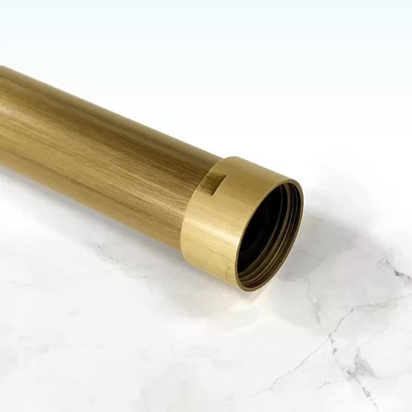 imagegotonovo G34 Shower Extension Tube Shower Extender Bar Longer Shower Pipe Add Shower Height Outdoor Polished Gold 12 InchAntique Brass