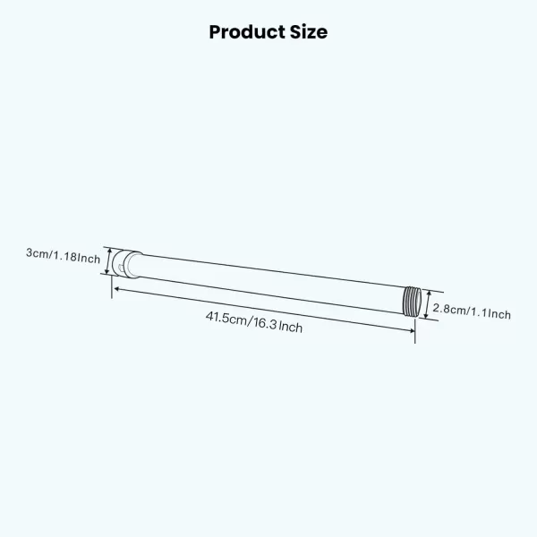 imagegotonovo G34 Shower Extension Tube Shower Extender Bar Longer Shower Pipe Add Shower Height Outdoor Polished Gold 12 InchAntique Brass