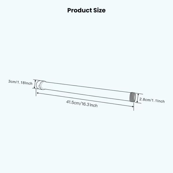 imagegotonovo G34 Shower Extension Tube Shower Extender Bar Longer Shower Pipe Add Shower Height Outdoor Polished Gold 12 InchBrushed Nickel