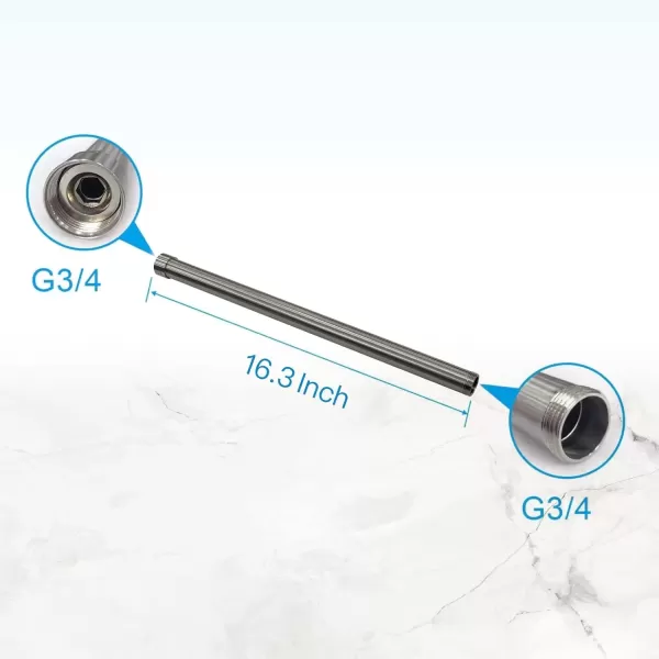 imagegotonovo G34 Shower Extension Tube Shower Extender Bar Longer Shower Pipe Add Shower Height Outdoor Polished Gold 12 InchBrushed Nickel