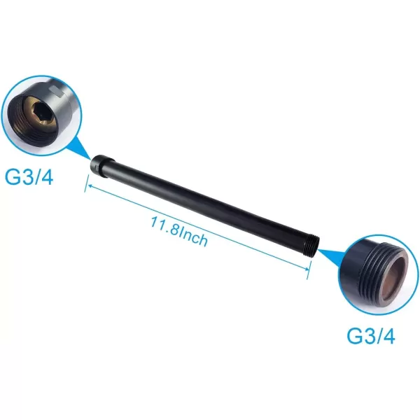 imagegotonovo G34 Shower Extension Tube Shower Extender Bar Longer Shower Pipe Add Shower Height Outdoor Polished Gold 12 InchMatte Black