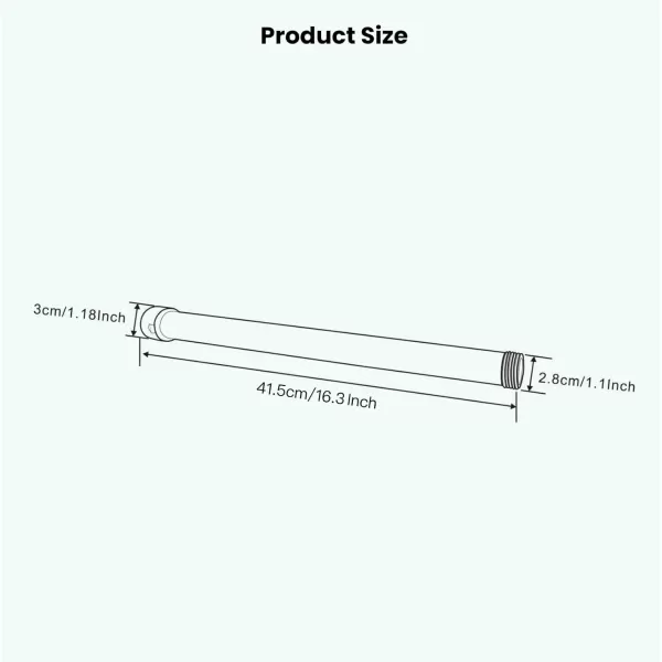 imagegotonovo G34 Shower Extension Tube Shower Extender Bar Longer Shower Pipe Add Shower Height Outdoor Polished Gold 12 InchMatte Black