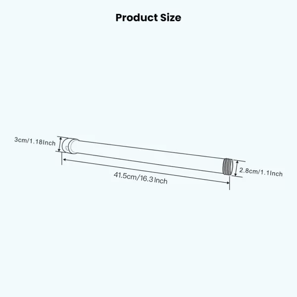 imagegotonovo G34 Shower Extension Tube Shower Extender Bar Longer Shower Pipe Add Shower Height Outdoor Polished Gold 12 InchOil Rubbed Bronze