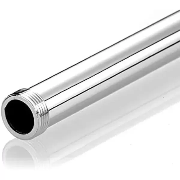 imagegotonovo G34 Shower Extension Tube Shower Extender Bar Longer Shower Pipe Add Shower Height Outdoor Polished Gold 12 InchPolished Chrome
