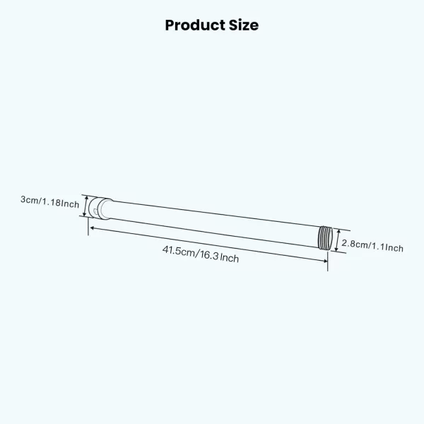 imagegotonovo G34 Shower Extension Tube Shower Extender Bar Longer Shower Pipe Add Shower Height Outdoor Polished Gold 12 InchPolished Chrome