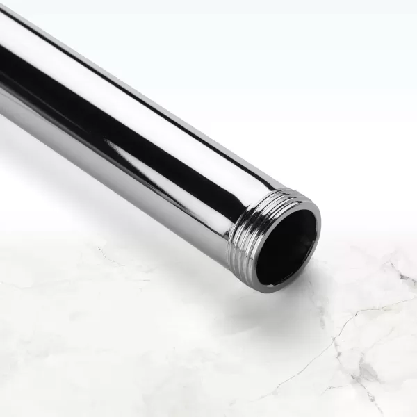 imagegotonovo G34 Shower Extension Tube Shower Extender Bar Longer Shower Pipe Add Shower Height Outdoor Polished Gold 12 InchPolished Chrome