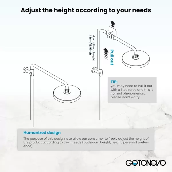 imagegotonovo Gold Polished Shower Faucet Sets 8 Inch Rainfall Shower Head Bathtub 2 Cross Knobs Mixer Rain Shower System Adjustable Hand Held Spray Shower UnitAntique Brass