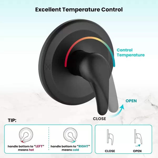 imagegotonovo Magnetic Shower Trim KitShower Faucet Set with 5Settings 2 in 1 Dual Hand Held Shower Head Magnetic Docking System Pressure Balancing Valve Included with Tub Spout Polished ChromeMatte Black