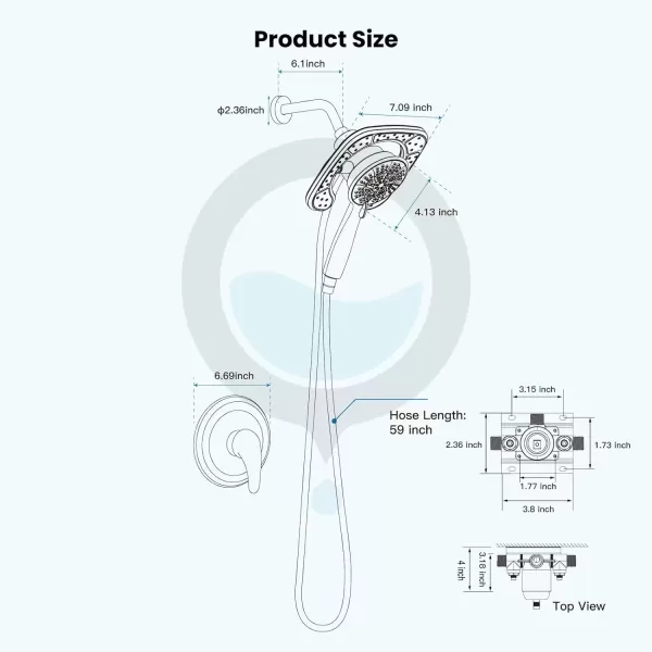 imagegotonovo Magnetic Shower Trim KitShower Faucet Set with 5Settings 2 in 1 Dual Hand Held Shower Head Magnetic Docking System Pressure Balancing Valve Included with Tub Spout Polished ChromePolished Chrome