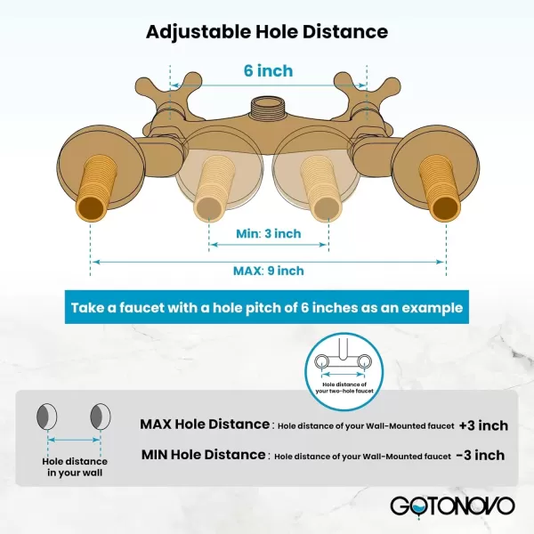 imagegotonovo Matte Black Clawfoot Tub 338 Inch Wall Mount Adapter Bathtub Kitchen Faucet Adjustable Swing Arms Commercial Utility 1 PairAntique Brass