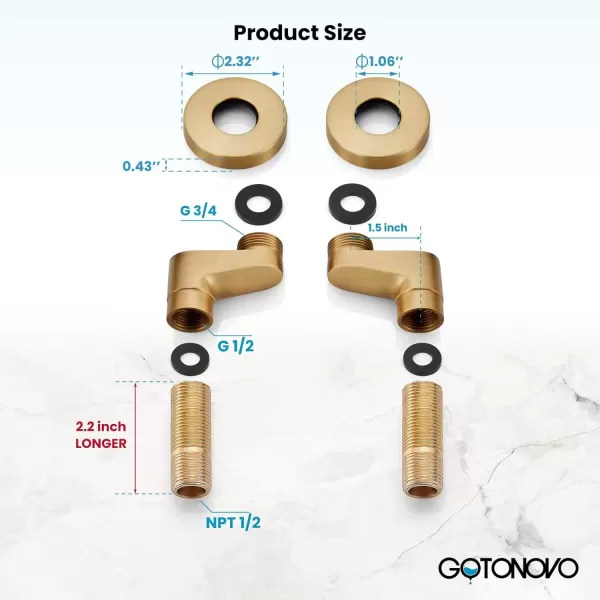 imagegotonovo Matte Black Clawfoot Tub 338 Inch Wall Mount Adapter Bathtub Kitchen Faucet Adjustable Swing Arms Commercial Utility 1 PairAntique Brass