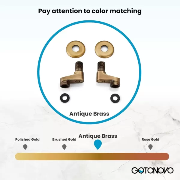 imagegotonovo Matte Black Clawfoot Tub 338 Inch Wall Mount Adapter Bathtub Kitchen Faucet Adjustable Swing Arms Commercial Utility 1 PairAntique Brass