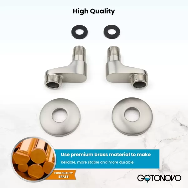 imagegotonovo Matte Black Clawfoot Tub 338 Inch Wall Mount Adapter Bathtub Kitchen Faucet Adjustable Swing Arms Commercial Utility 1 PairBrushed Nickel