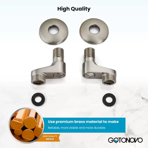 imagegotonovo Matte Black Clawfoot Tub 338 Inch Wall Mount Adapter Bathtub Kitchen Faucet Adjustable Swing Arms Commercial Utility 1 PairBrushed Nickel