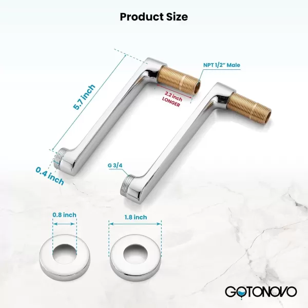 imagegotonovo Matte Black Clawfoot Tub 338 Inch Wall Mount Adapter Bathtub Kitchen Faucet Adjustable Swing Arms Commercial Utility 1 PairChrome Polished