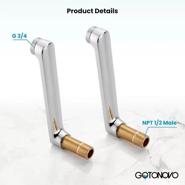 imagegotonovo Matte Black Clawfoot Tub 338 Inch Wall Mount Adapter Bathtub Kitchen Faucet Adjustable Swing Arms Commercial Utility 1 PairChrome Polished