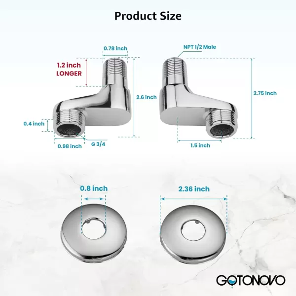 imagegotonovo Matte Black Clawfoot Tub 338 Inch Wall Mount Adapter Bathtub Kitchen Faucet Adjustable Swing Arms Commercial Utility 1 PairChrome Polished