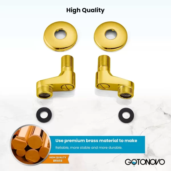 imagegotonovo Matte Black Clawfoot Tub 338 Inch Wall Mount Adapter Bathtub Kitchen Faucet Adjustable Swing Arms Commercial Utility 1 PairGold Polished