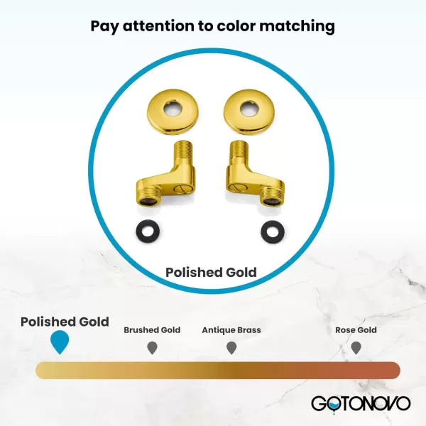 imagegotonovo Matte Black Clawfoot Tub 338 Inch Wall Mount Adapter Bathtub Kitchen Faucet Adjustable Swing Arms Commercial Utility 1 PairGold Polished