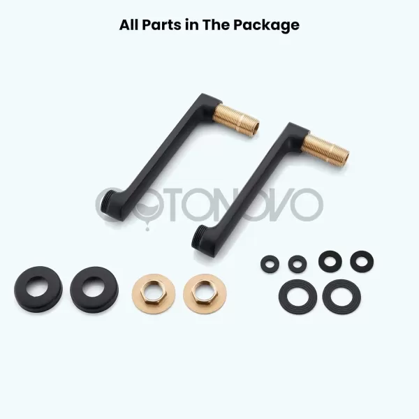 imagegotonovo Matte Black Clawfoot Tub 338 Inch Wall Mount Adapter Bathtub Kitchen Faucet Adjustable Swing Arms Commercial Utility 1 PairMatte Black