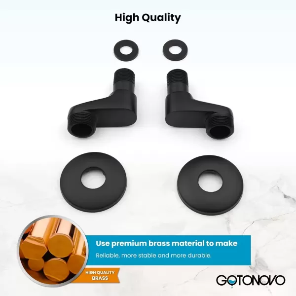 imagegotonovo Matte Black Clawfoot Tub 338 Inch Wall Mount Adapter Bathtub Kitchen Faucet Adjustable Swing Arms Commercial Utility 1 PairMatte Black
