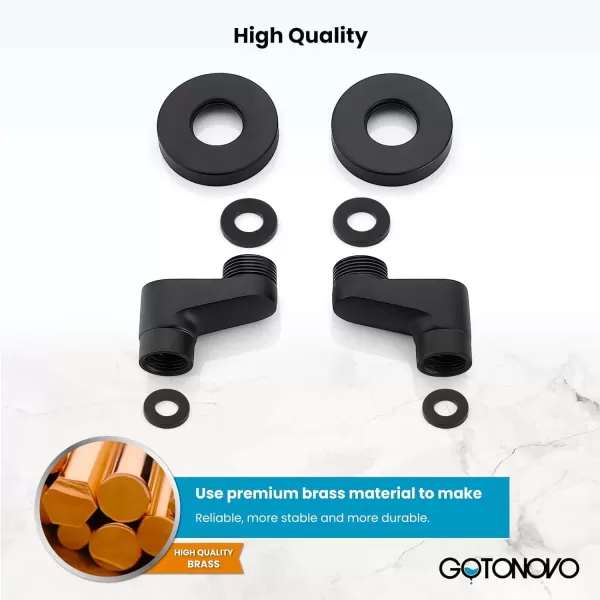 imagegotonovo Matte Black Clawfoot Tub 338 Inch Wall Mount Adapter Bathtub Kitchen Faucet Adjustable Swing Arms Commercial Utility 1 PairMatte Black